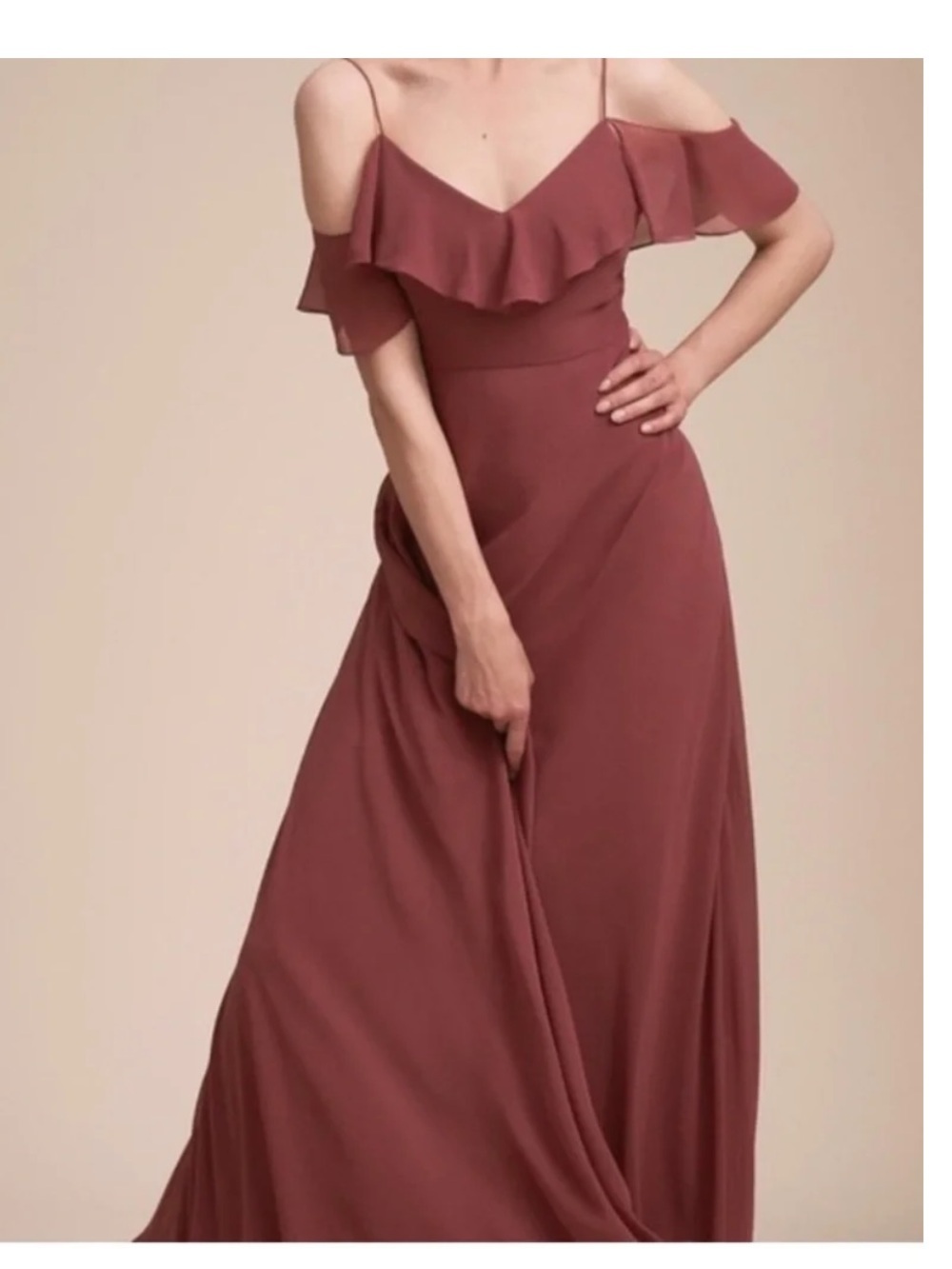 Jenny Yoo Mila Flutter Sleeve Formal Maxi Dress Size 32
